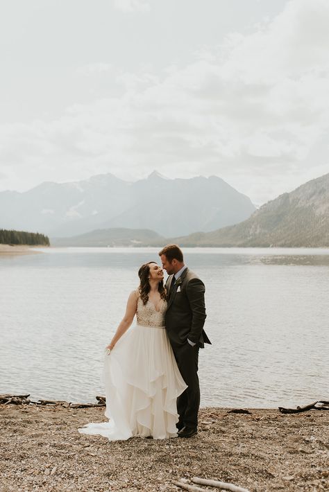 Intimate Cabin Wedding at Lower Kananaskis Lake via Rocky Mountain Bride Wedding Caterer, Canada Wedding, Cabin Wedding, Family Cabin, White Lanterns, Unplugged Wedding, Mountain Bride, Ceremony Signs, Intimate Wedding Ceremony