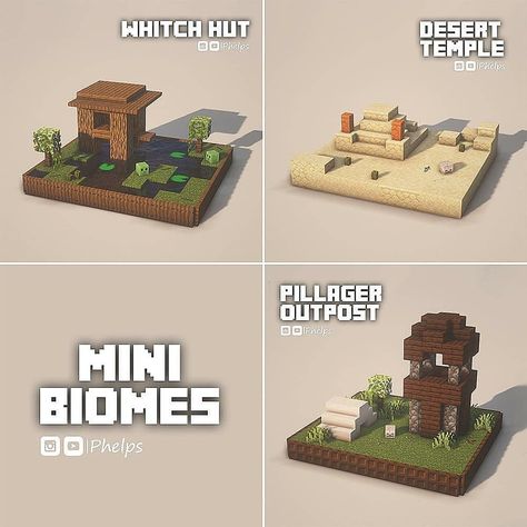 Mini Biomes Minecraft, Minecraft Mini Builds, Minecraft Templates, Minecraft Shops, Lucario Pokemon, Minecraft Structures, Minecraft Banner Designs, Bangunan Minecraft, Minecraft Banners