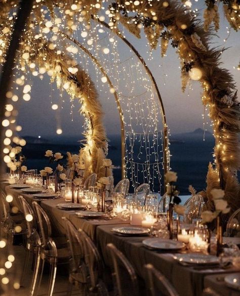 Sunset Beach Weddings, Dream Wedding Reception, Dream Beach Wedding, Ginger Ray, Ocean Wedding, Dream Wedding Decorations, Dream Wedding Venues, Wedding Venues Beach, Wedding Beach Ceremony