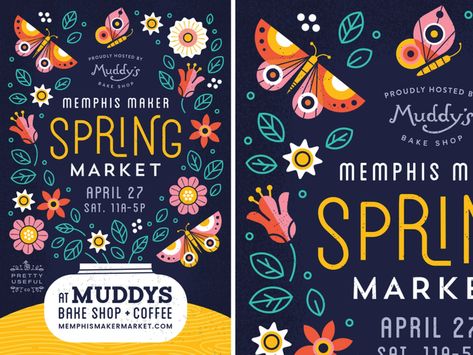 Spring is sprung by Allie Mounce on Dribbble Party Poster Design, Easter Poster, Spring Baking, Poster Design Layout, Spring Images, Art Exhibition Posters, Spring Event, Poster Design Inspiration, Graphic Design Packaging