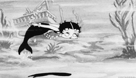 Classic Black And White GIF - Classic Black And White Vintage - Discover & Share GIFs Black And White Gif, Mermaid Artwork, Betty Boop Art, Betty Boop Cartoon, Mermaids And Mermen, Cartoon Gifs, Old Cartoons, Mystical Creatures, Mermaid Art