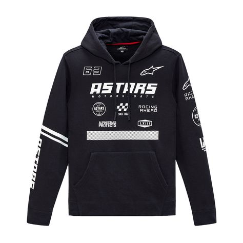 Alpinestars Multi Race Mens Pullover Hoodie - Black  Alpinestars. Jacket Coat Fashion, Main Label, Biker Outfit, Hoodies Men Pullover, Pullover Fleece, Hoodie Material, Boots Leather, One Stop Shop, Hooded Pullover