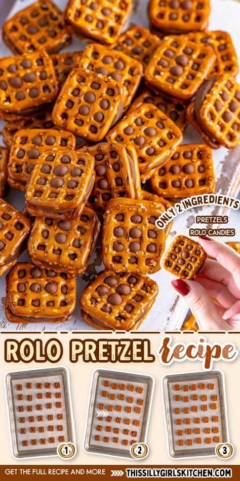 This Rolo Pretzel Recipe is one of the easiest things you’ll ever make, and it’s absolutely delicious. Best day ever, right?? Do you ever crave a snack that’s a little bit sweet and a little bit salty? I’m gonna satisfy that craving with my 2 Ingredient Rolo Pretzel Recipe! With just pretzels and Rolo candies, you can whip up a batch of these tasty treats in no time. Seriously, it takes about 5 minutes. Rollo Pretzels Recipe, Pretzel Rolo M&m Recipe, Pretzel Rollo Treats, Pretzel And Rolo Treats, Rollo Pretzels, Rolo Pretzel, Rolo Pretzels, Buckeyes Recipe, Pretzel Recipe