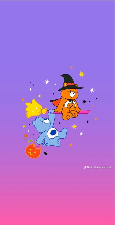 Care Bears Halloween Wallpaper, Care Bear Halloween Wallpaper, Halloween Care Bears Wallpaper, Halloween Carebear, Halloween Care Bear, Care Bears Halloween, Care Bears Vintage, Trippy Cartoon, Halloween Wallpaper Iphone Backgrounds