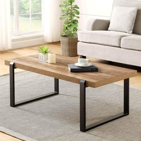 Coffee Table Wood And Metal, Table Wood And Metal, Cocktail Tables Living Room, Coffee Table Stand, تصميم الطاولة, Furnitur Ruang Keluarga, Rustic Coffee Table, Simple Coffee Table, Industrial Coffee Table