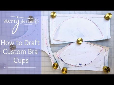 How to Draft Custom Bra Cups - YouTube Sport Bra Pattern, Bra Making Tutorial, Diy Bra Pattern, Sewing Bras, Bra Sewing Pattern, Diy Bra, Sports Bra Pattern, Bra Sewing, Half Cup Bra