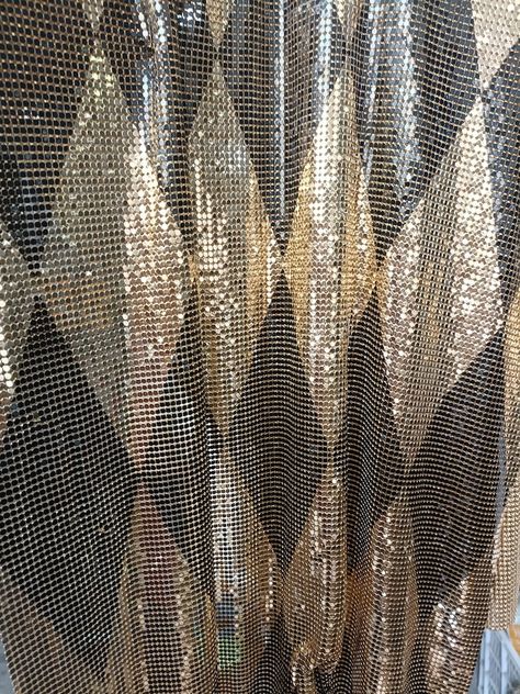 Diamond Shape Print Gold Brass High Quality Chainmail Fabric - Metal Sequin Fabric For Fashion, Accessories and Architecture Chainmail Fabric, Chain Mail, Metal Mesh, Sequin Fabric, Gold Brass, Diamond Shape, Diamond Shapes, Sequin, Fashion Accessories