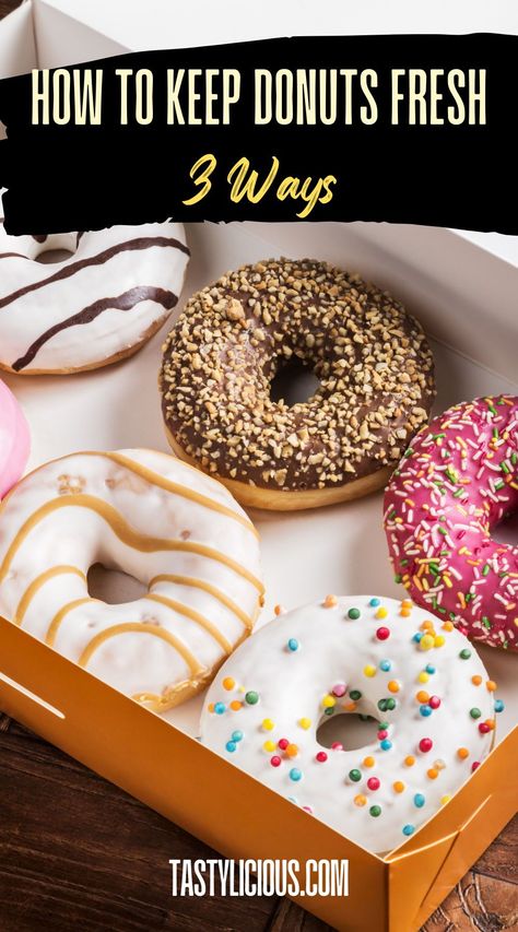 how to keep donuts fresh for 2 days | how to keep donuts fresh for a week | how to keep doughnuts fresh overnight | how to keep donuts fresh for shipping | how to store glazed donuts overnight | How to Store Donuts | can you keep donuts in the fridge | how can you keep donuts fresh Donut Icing, Cream Filled Donuts, Donut Ideas, Donut Decorating Ideas, Donuts Recipes, Baked Donut, Donut Flavors, Yeast Donuts, Making Donuts