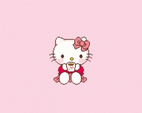 Kitty Wallpaper Aesthetic, Hello Kitty Wallpaper Aesthetic, Laptop Gif, Hello Kitty Gif, Kitty Gif, Hello Gif, Hello Kitty Images, Easter Wallpaper, Hello Kitty Aesthetic