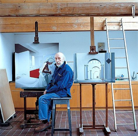 Happy Sunday! Pictured above is Richard Hamilton, sometimes known as the intellectual father of pop art. Working mainly in painting and collage, the artist was known for being forward-thinking in terms of aesthetics. His studio, in Oxfordshire, England, looks relatively small in this photo but… ♡💕💖❤😘 SUBMIT YOUR ART 👉 https://www.artistrunwebsite.com/submit-your-art 👈 Collage And Painting, Richard Hamilton, James Rosenquist, Oxfordshire England, Claes Oldenburg, Peter Blake, Tate Britain, Pop Art Movement, Robert Rauschenberg