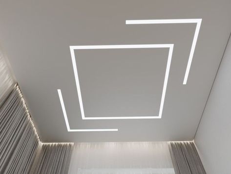 Pop False Ceiling Simple Design, Simple Bedroom False Ceiling Design, Profile Light Design Ideas, Siling Light Design Bedroom, False Ceiling Design Profile Light, Pop Siling Design, Ceiling Design Profile Light, Siling Design Ceilings, Siling Light Design