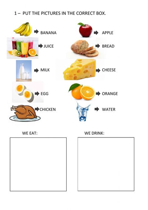 Food Worksheets For Grade 1, Food And Drink Worksheet For Kids, Food And Drink Worksheet, Food Worksheets For Kids, Food Worksheet, Community Helpers Preschool Activities, Wordless Book, Shapes Flashcards, Healthy And Unhealthy Food