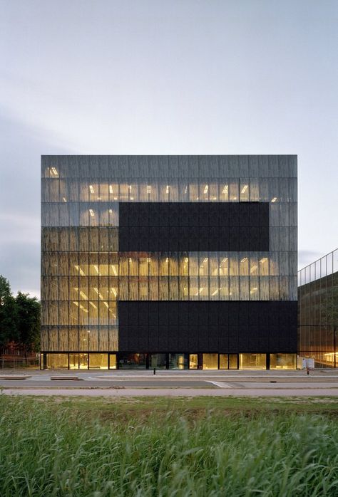 Utrecht University Library_Netherlands_Wiel Arets Utrecht University, Fritted Glass, University Architecture, Building Signs, University Library, Glass Facades, Alvar Aalto, Facade Architecture, Facade Design