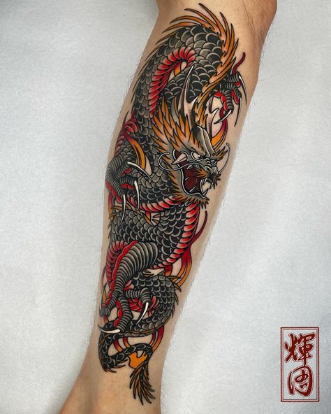 Arm Sleeve Japanese Dragon Tattoo Idea Japanese Dragon Tattoo Meaning, Dragon Tattoo Leg, Tattoos Arm Sleeve, Dragon Tattoo Meaning, Traditional Japanese Tattoo Designs, Red Dragon Tattoo, Dragon Tattoo Art, Tattoos Arm, Japanese Dragon Tattoo