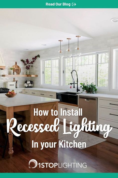 Kitchen Can Lights Layout, How To Place Recessed Lighting, Where To Place Recessed Lights, Kitchen Lighting Ideas Recessed, Recessed Lighting In Kitchen, How To Install Recessed Lighting, Canned Lighting, Shabby Cottage Style, Installing Recessed Lighting