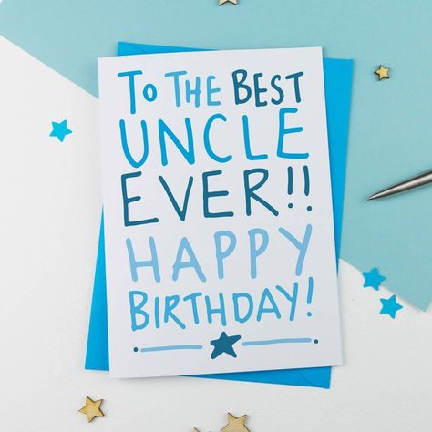 #HappyBirthday #Uncle #Best #BestUncle #WorldsBestUncle Birthday Card Ideas For Uncle, Uncle Birthday Card, Cute Handmade Cards, Last Minute Birthday Gifts Diy, Uncle Birthday Gifts, Birthday Uncle, Happy Birthday Uncle, Handmade Birthday Card Ideas, Happy Birthday Cards Handmade