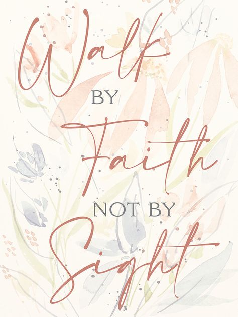 We Print Walk By Faith Not By Sight by Krinlox on a bright white canvas using a printing process that covers the entirety of the canvas to ensure the most accurate depiction of the artist’s original work. Expert crafters strive to make each canvas art print the unique masterpiece your home deserves. Our framed wall art is hand-crafted and made to order to give a high quality and professional appearance. Each canvas print has preinstalled D-rings attached to the back of the product to make hangin Walk By Faith Not By Sight, Christian Art Ideas, Bible Quotes Background, Faith Based Art, By Faith Not By Sight, Christian Quotes God, Gods Love Quotes, Professional Appearance, Faith Art