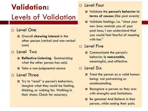 6 Levels Of Validation, Reflective Listening, Counseling, Self Help, Communication, Healing, Feelings, Health