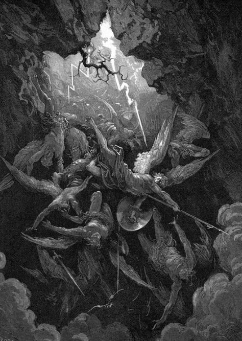 Rennaissance Art, Paradise Lost, Gustave Dore, Engraving Illustration, Biblical Art, Arte Obscura, Beautiful Dark Art, Ethereal Art, Arte Horror