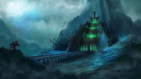 Helheim Art, Dark Mythology, Germanic Mythology, Elven City, Magic Places, Norse Myth, Image Painting, Ap Art, Design Concepts