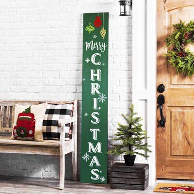 Holiday Porch Signs Michaels Stores, Christmas Plank Signs, Merry Christmas Board Signs, Merry Christmas Porch Signs Wood, Merry Christmas Welcome Sign, Porch Christmas Signs, Christmas Door Leaner, Christmas Welcome Signs Front Porches, Christmas Porch Leaners