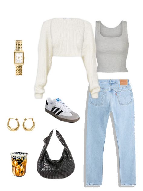 Sambas With Sweatpants, Winter Outfits With Sambas, White Sambas Outfits, How To Style Sambas, Adidas Sambas Outfits, Samba Fits, Sambas Adidas Women Outfit, Sambas Outfit, Ootd School