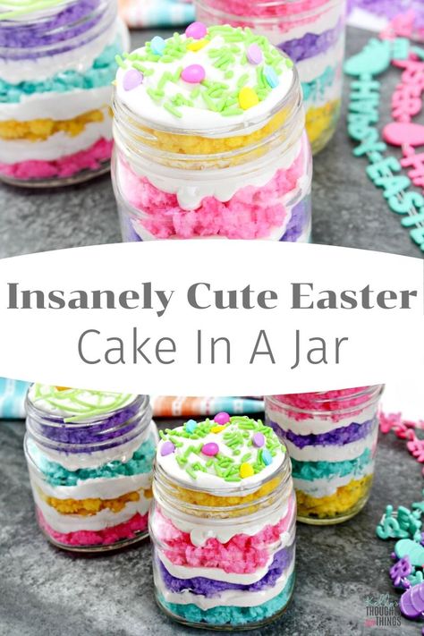 Easter Bakery Treats, Easter Cake In A Jar, Cute Easter Dessert Ideas, Easter Dessert Cups, Easter Desserts To Sell, Easter Desserts Recipes Cake, Spring Bake Sale Ideas, Easter Cupcake Ideas Easy, Easter Cake Jars