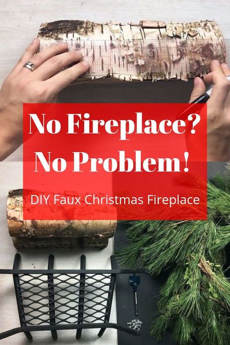 I must admit that I am sorta jealous of anyone with a cozy fireplace! I love how they look, even when they aren't being used. My favorite fireplaces are those decorated for Christmas. If you're without a cozy fireplace and just want to have that feel, check out my diy faux fireplace project. #diy #Christmas #fireplace Make A Fireplace For Christmas, Christmas Without Fireplace, Christmas Without A Fireplace, Faux Fireplace For Christmas, How To Make A Fake Fireplace, How To Make A Fake Fireplace For Christmas, Faux Christmas Fireplace, Pretend Fireplace For Christmas, Fake Fireplace Ideas Christmas