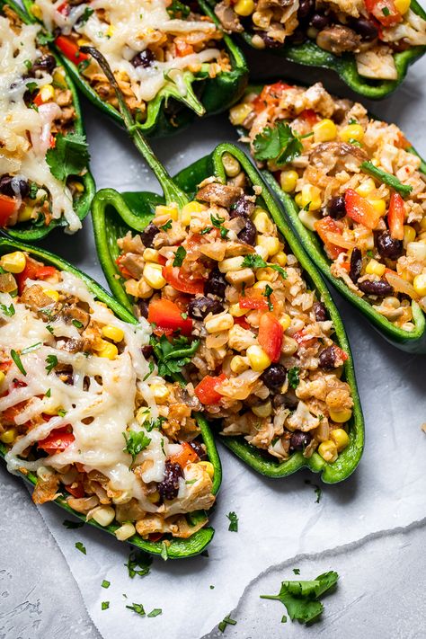 Grilled Vegan Stuffed Poblano Peppers - Make It Dairy Free Pablano Pepper Recipe, Grilled Vegan, Grilled Stuffed Peppers, Vegan Grilling Recipes, Poblano Peppers Recipes, Vegan Stuffed Peppers, Vegan Grilling, Poblano Peppers, Vegan Bbq