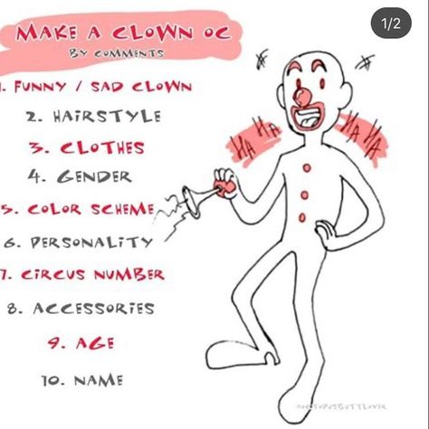 How To Draw Clown Neck Ruffle, Clowncore Costume, Clown Oc Ideas, Clown Oc Drawing, Clown Oc Art, Clowncore Art, Clown Oc, Tent Craft, Clown Stuff