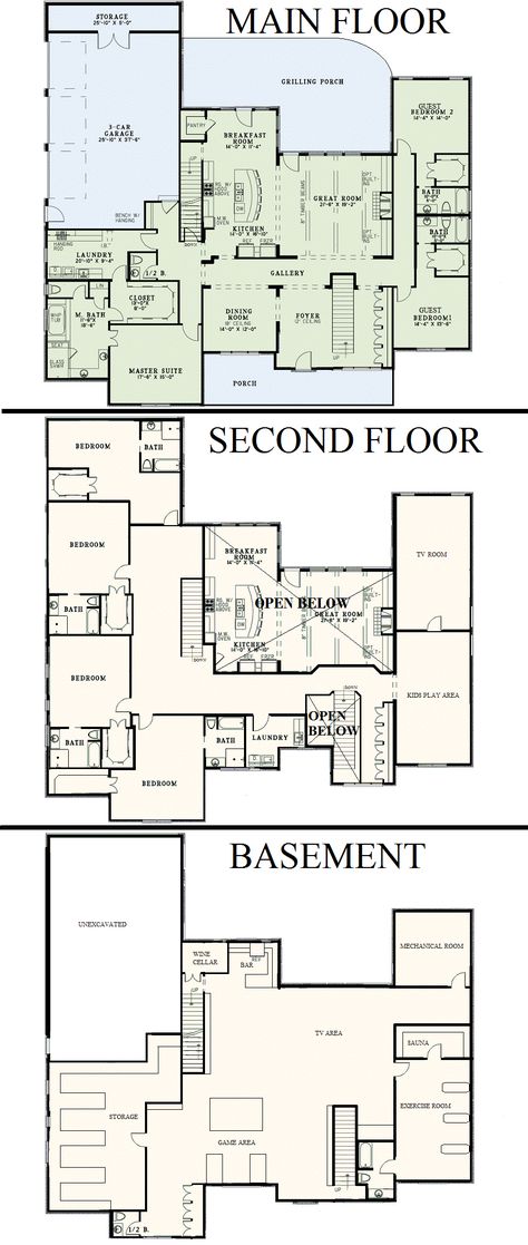 Future Home House Plans With School Room, Floor Plans Big House, House Plan 7 Bedroom, 5 Bdrm Farmhouse Plans, Second Floor 3 Bedroom Layout, 7 Rooms House Plans, 4 Bedroom Layout 2nd Floor, Boarding School Blueprints, 7 Room House Floor Plans