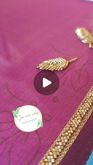 Aari Leaf Design, Leaf Design Aari Work Blouse, Aari Embroidery Design, Aari Blouse Design, Aari Blouse, Beads Work, Aari Work Blouse, Hand Work Blouse, Aari Embroidery