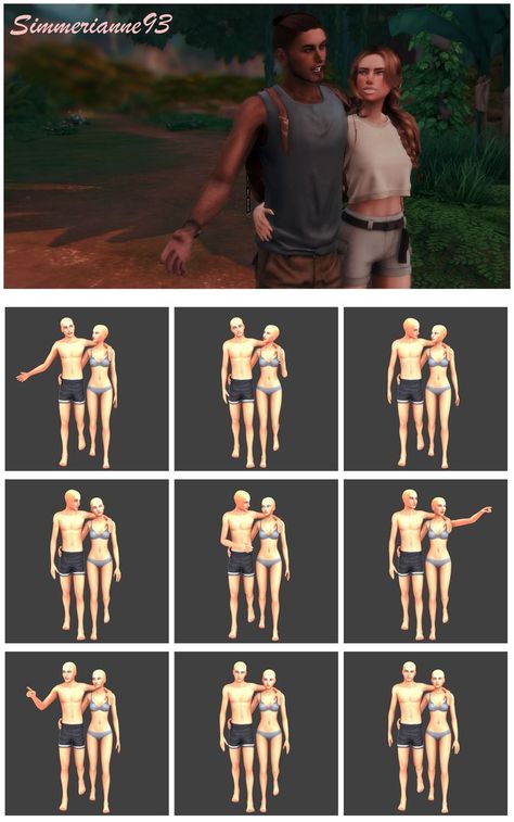 Sims 4 Poses, Sims 4 Couple Poses, Walking Animation, Walking Poses, Sims 4 Black Hair, Group Poses, Sims 4 Cc Folder, Sims Games, Sims House Design