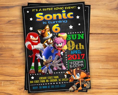 Free Printable Sonic the Hedgehog Invitation template | FREE Invitation Templates - Drevio Sonic Sonic, Sonic Birthday Parties, Budget Party, Sonic Birthday, Free Printable Birthday Invitations, Free Invitation Templates, Birthday Party Invitation Templates, Party Kits, Sonic Boom