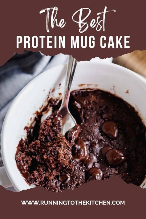 Dive into a guilt-free dessert treat with this Chocolate Protein Mug Cake! Perfect for late-night cravings, this quick and easy gluten-free recipe not only satisfies your sweet tooth but also packs in a whopping 25g of protein. It's like having your cake and eating it too, without the guilt! Protein Mug Cake Recipe, Protien Mug Cake, Chocolate Protein Mug Cake, Healthy Chocolate Mug Cake, Healthy Protein Desserts, Protein Mug Cake, Chocolate Chip Mug Cake, Protein Mug Cakes, Mug Cake Recipe