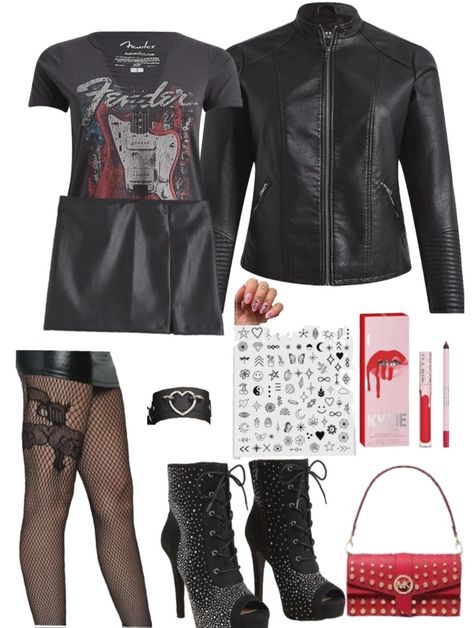 Rock Concert Outfit Ideas, Rocker Girl Outfits, Concert Outfit Ideas Plus Size, Rock Concert Outfit, Outfit Ideas Plus Size, Outfit Biker, Concert Outfit Rock, Rocker Girl, Biker Outfit