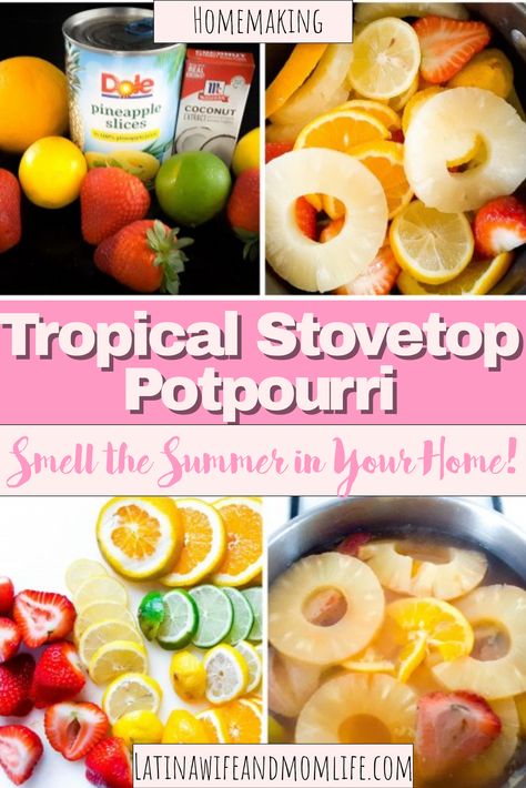 Did you know that 75% of emotions are triggered by smells? If you want a sense of freshness in your home, don't miss this DIY Tropical Stovetop Potpourri Tropical Simmer Pot, Summer Potpourri Recipes, Summer Stovetop Potpourri, Spring Potpourri Recipes, Crockpot Potpourri, Scent Pot, Herbalist Remedies, Summer Potpourri, Stovetop Simmer