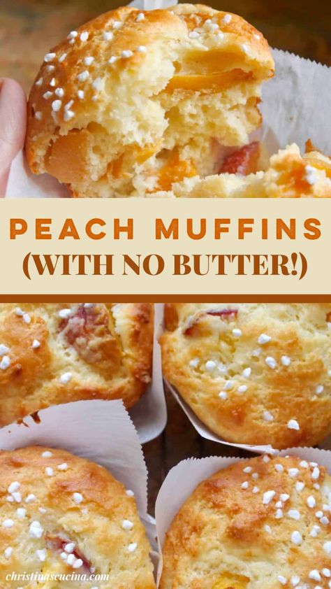 Recipes Using Peach Yogurt, Peach Yogurt Recipes, Yogurt Muffin Recipes, Peach Yogurt Muffins, Fluffy Muffins Recipe, Muffins With Yogurt, Peach Muffin, Plum Muffins, Peach Muffin Recipes