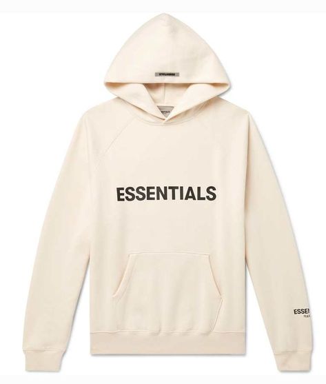 Image of Essentials Fear Of God Style Off White Hoodie - M Fear Of God Hoodie, Applique Hoodie, Fear God, Off White Hoodie, Essentials Fear Of God, Essentials Hoodie, Cream Hoodie, Fear Of God Essentials, Fear Of God