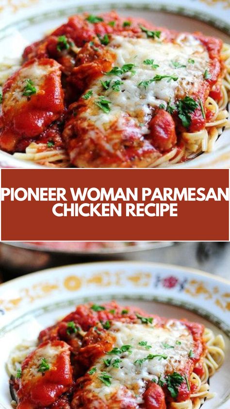 This easy Pioneer Woman Parmesan Chicken recipe is a perfect weeknight meal that’s both quick and delicious. With tender chicken, a rich tomato sauce, and a generous layer of melted Parmesan, it’s a comforting dish everyone will love. You can easily use ingredients you already have at home, making it super convenient and satisfying! Pioneer Woman Chicken Parmesan, Spaghetti And Chicken Parmesan, Chicken Parmesan Recipe Pioneer Woman, Best Pioneer Woman Recipes, Chicken Parmesan Sauce, Chicken Spaghetti Pioneer Woman, Pioneer Woman Recipes Chicken, The Pioneer Woman Recipes, Best Chicken Parmesan Recipe