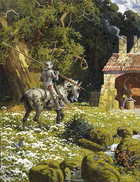 German Knight by Gustav Adolf Closs (1864–1938) In the public domain. Era Victoria, The Blacksmith, Armadura Medieval, Knight Art, Fantasy Setting, Medieval Armor, Medieval Knight, Sanya, Arte Inspo