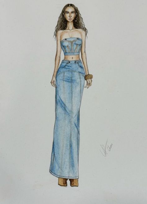 Denim Illustration Sketch, Jean Sketch, Jeans Sketch, Denim Illustration, Denim Fashion Illustration, Fashion Design Classes, Fashion Dream Job, Fashion Design Books, Fashion Figure Drawing