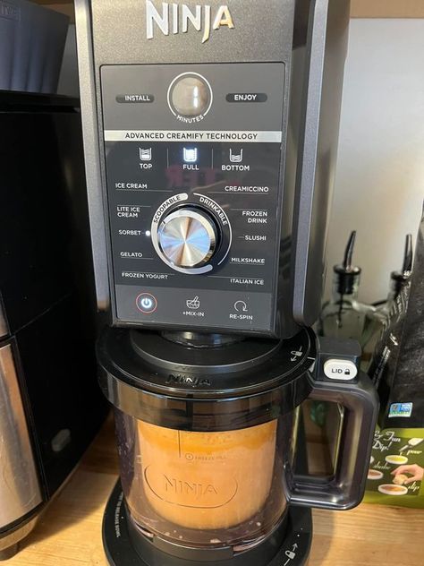 Healthy Ninja Creami Recipes | Made my second successful ice cream / sorbet batch | Facebook Ninja Creami Aesthetic, Breakfast Ninja Creami, Ninja Blender Ice Cream, Ninja Cremini Ice Cream, Ninja Creamy Peach Ice Cream, Healthy Fridge, Graduation Post, Canned Peaches, Moving Out