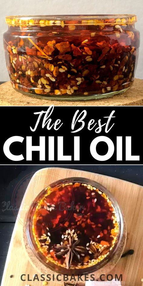 Hot Oil Recipe, Chili Crisp Recipe, Spicy Chili Crisp, Homemade Chili Oil, Garlic Oil Recipe, Chinese Chili Oil, Sichuan Chili Oil, Chinese Chili, Hot Chili Oil