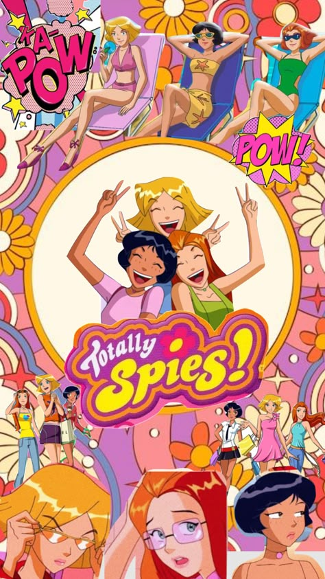 totally spies inspo #y2k Spy Girl, Spy Party, 2000s Cartoons, Y2k Posters, Bulletin Journal Ideas, 90s Cartoons, Totally Spies, Cartoon Posters