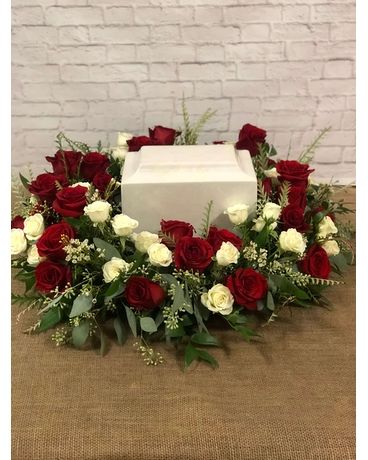 Funeral Flowers Responsibly Delivered | Augusta, GA Cremation Box Flower Arrangements, Cremation Wreath, Grave Arrangements, Memorial Wreath, Red Rose Arrangements, Farmgirl Flowers, Urn Arrangements, Cremation Boxes, White Spray Roses