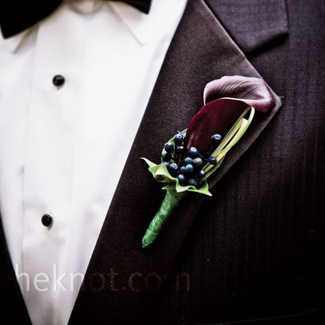 Deep Purple Wedding, Purple Boutonniere, Lily Boutonniere, Calla Lily Boutonniere, Purple Calla Lilies, Plum Wedding, Purple Wedding Flowers, Saint Paul Mn, Groom Boutonniere