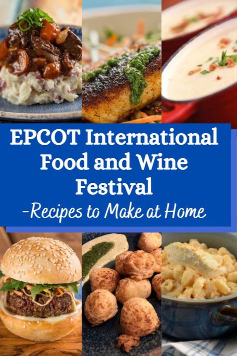 EPCOT Food and Wine Festival Recipes to Make at Home Recipes To Make At Home, Homemade Cookbook, Themed Dinner, Food And Wine Festival, Disney World Food, Epcot Food, Dinner And A Movie, Dinner Night, International Food