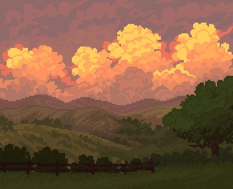 Pixel Kawaii, Pixel Art Landscape, 8bit Art, Pix Art, Aesthetic Desktop Wallpaper, Art Landscape, Aesthetic Images, Laptop Wallpaper, Anime Scenery