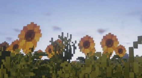 Minecraft Sunflower Aesthetic, Yellow Minecraft Aesthetic, Minecraft Twitter Header, Minecraft Sunflower, Sunflower Twitter Header, Minecraft Youtube Banner, Pretty Minecraft, Aesthetic Minecraft Desktop Wallpaper, Mc Banner